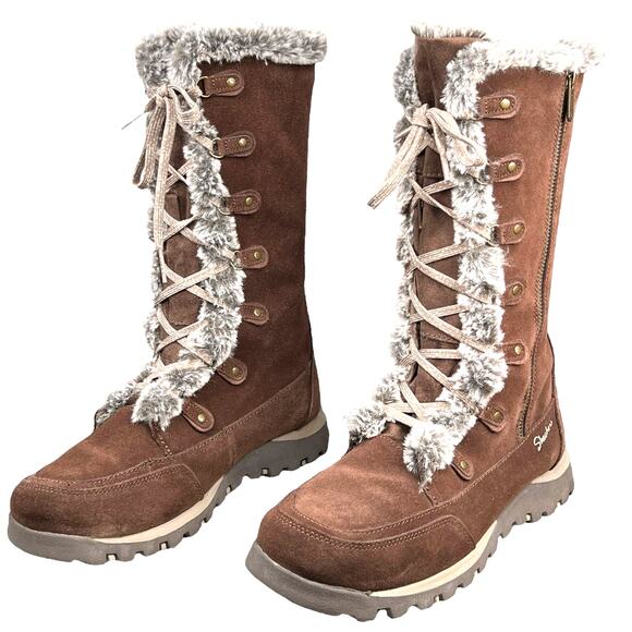 Vintage Y2K Skechers Grand Jams Brown Suede Lace Up Winter Boot Size US 8 - Picture 6 of 12